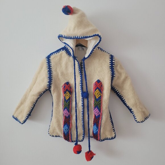 Handmade in Greece Children's Lined Wool Coat Size 2 - Picture 1 of 10